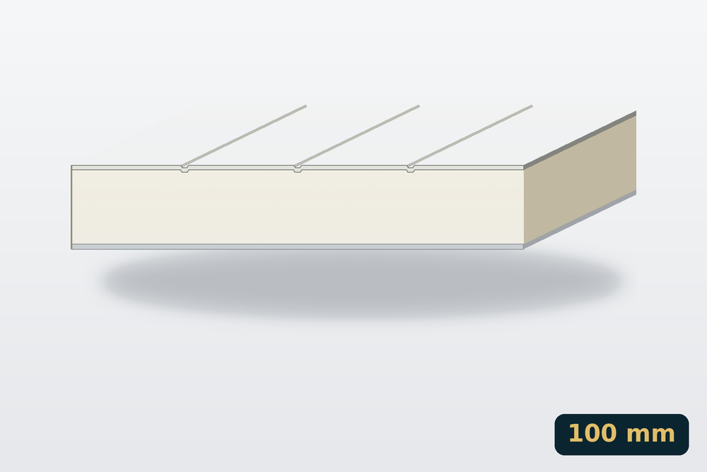 Szendvicspanel PUR fali 100 mm